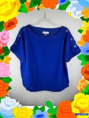 Nwt Melissa Paige Cobalt Blue Scoop Neck Top Size Xl